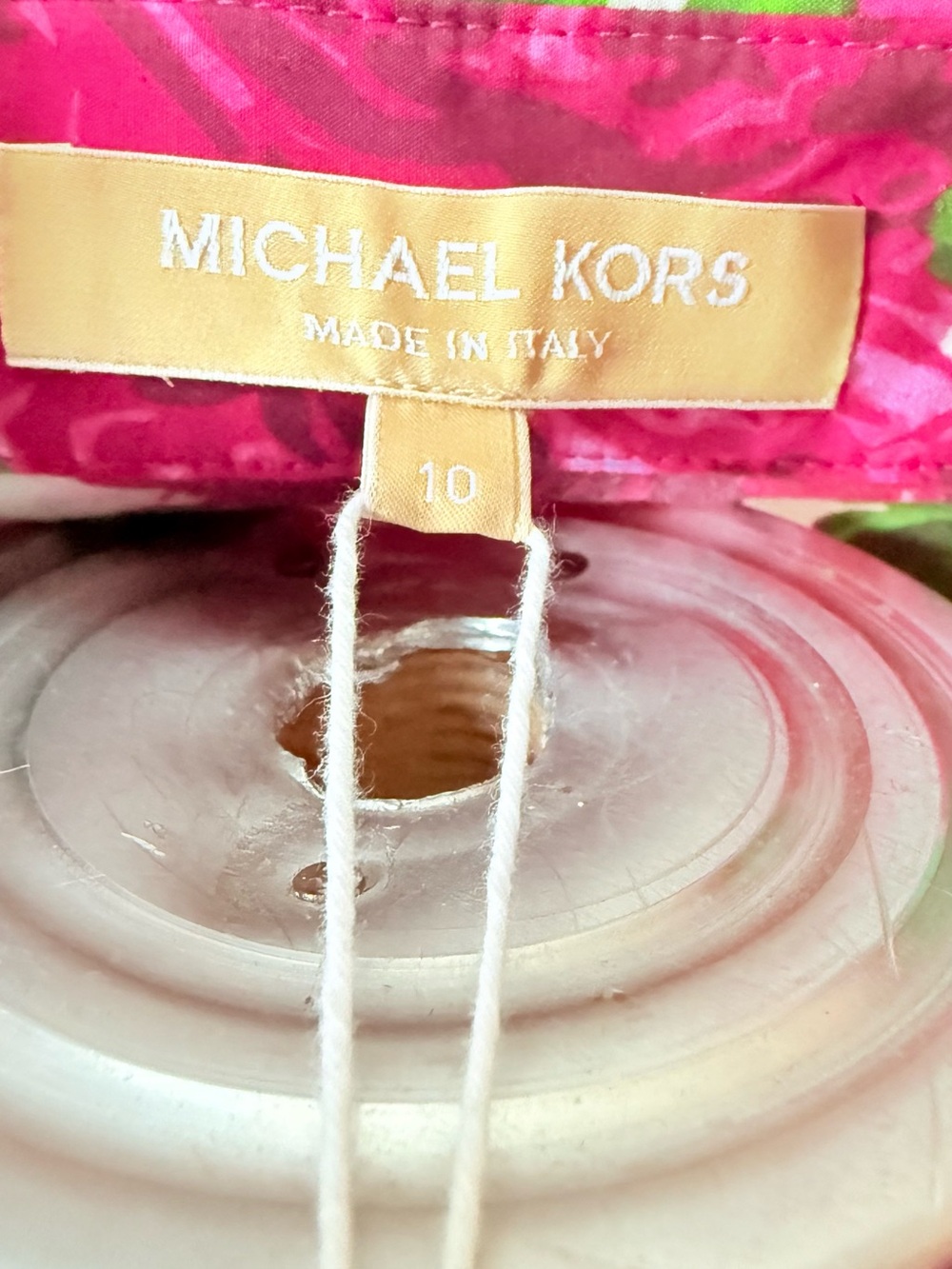 Michael Kors Collection Floral Pink and Green Pleated Skater Dress - Picture 8 of 8